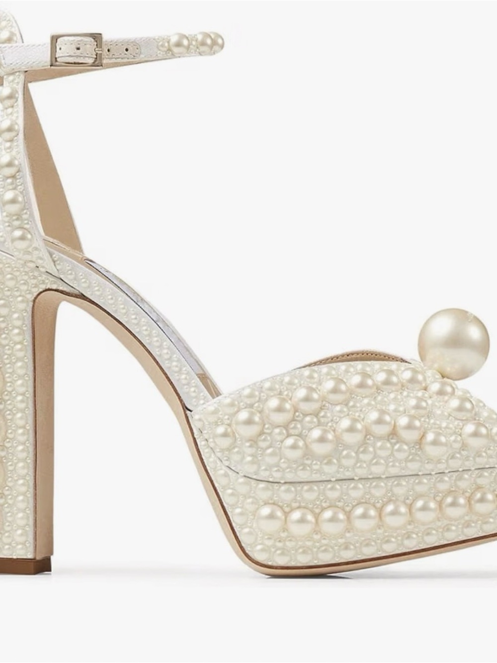 Pearl Embellished Platform Block Heels | NEW - Picture 2 of 5